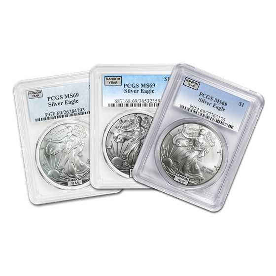 1986-Current Silver American Eagle MS-69 PCGS (Random Year) 1986-Current Silver American Eagle MS-69 PCGS (Random Year)
